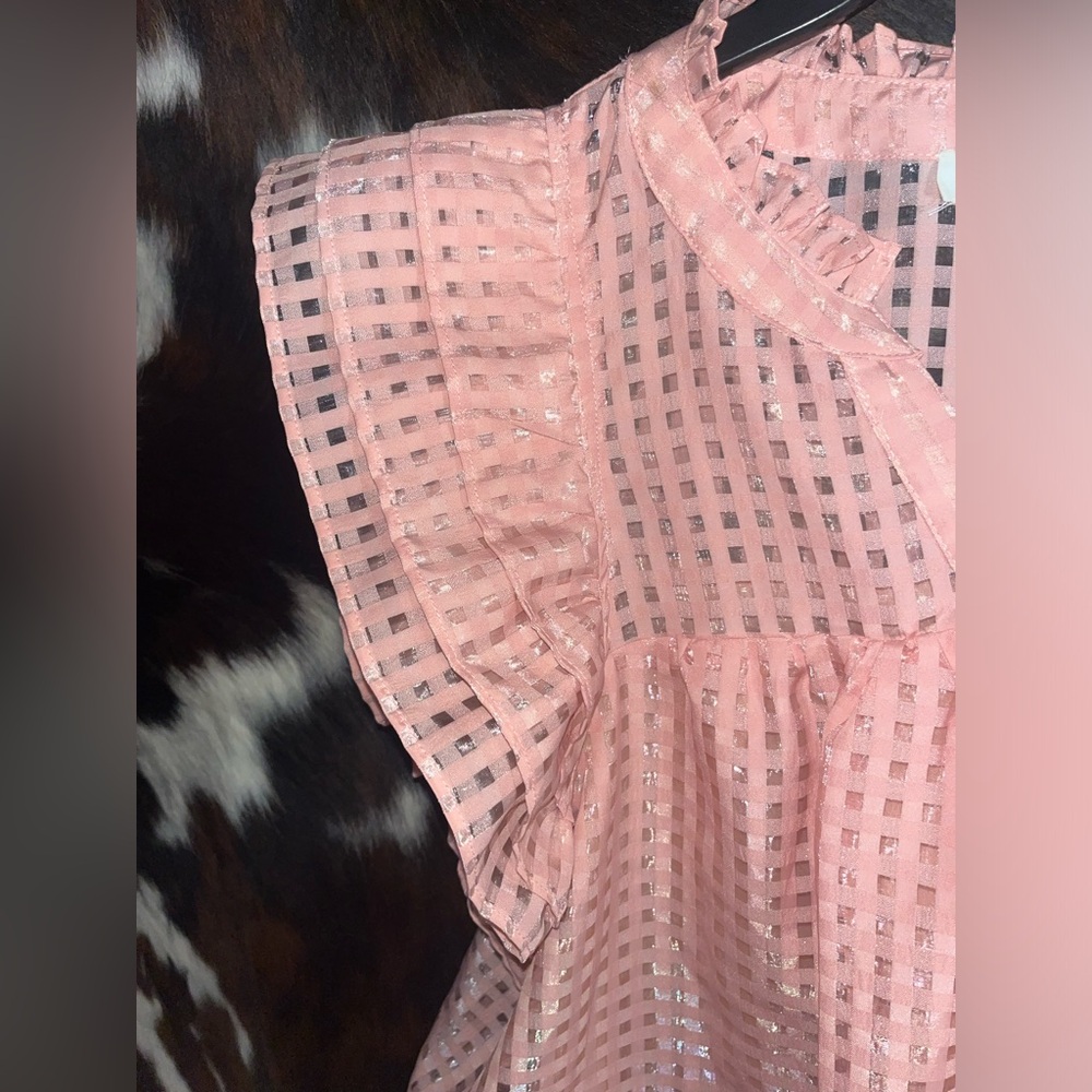 Entro Pink Ruffle Sleeve Blouse - Picture 4 of 7
